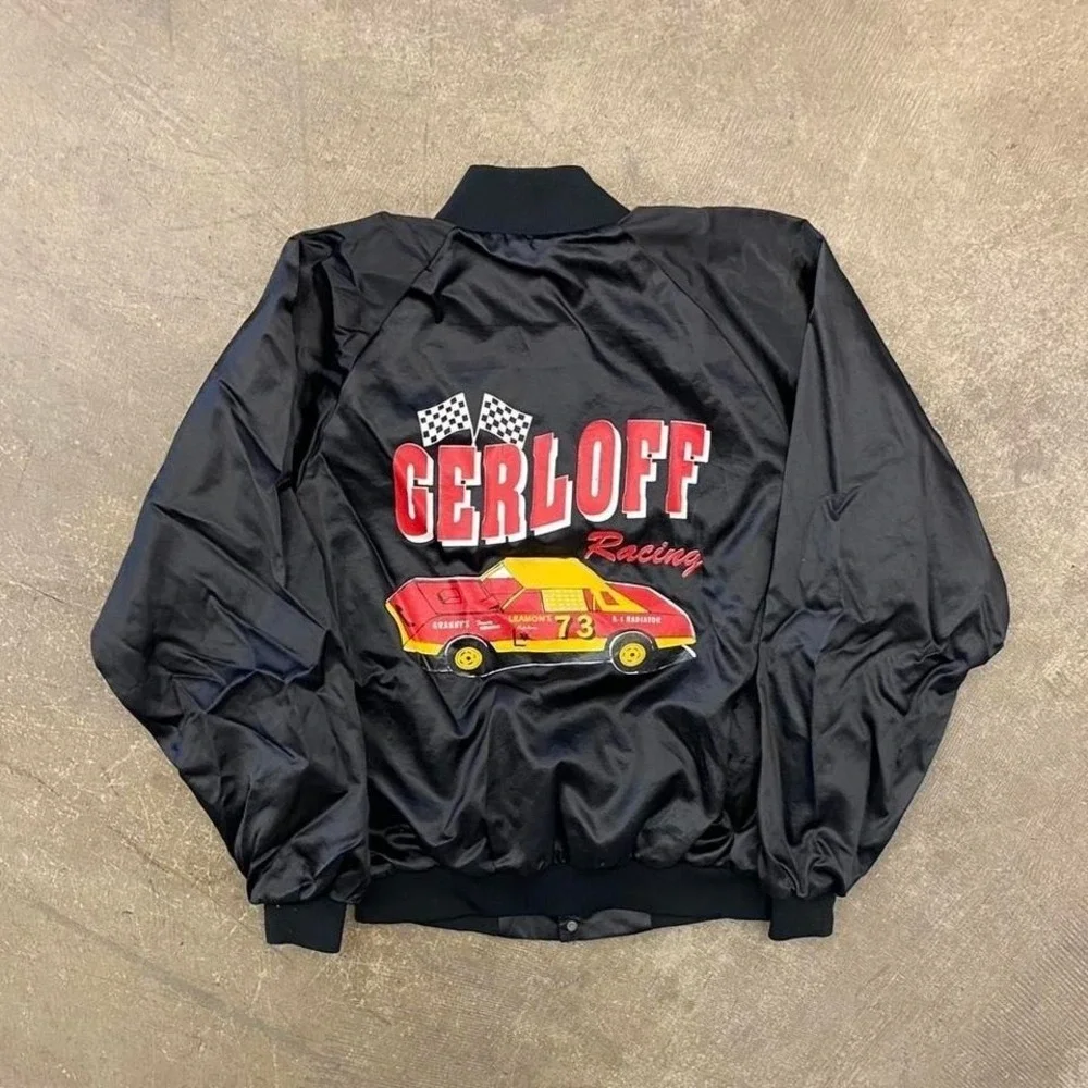 Vintage NASCAR Gerloff Racing 73 "Homer" Satin Auburn Sportswear Jacket Size XL - Picture 1 of 8